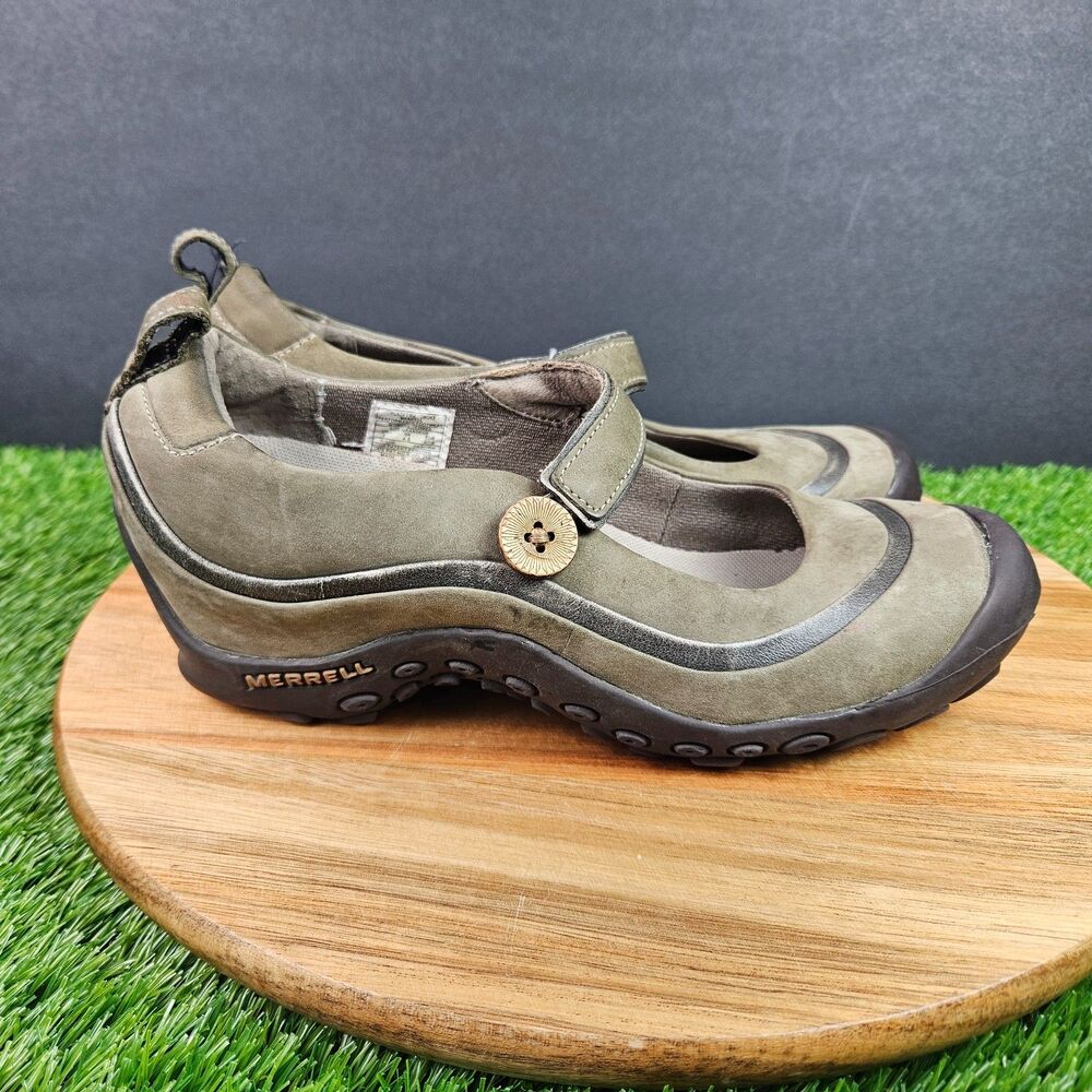 Merrell Plaza Emme Smoke Shoes Womens Size 7 Mary Jane OrthoLite Comfort Strap